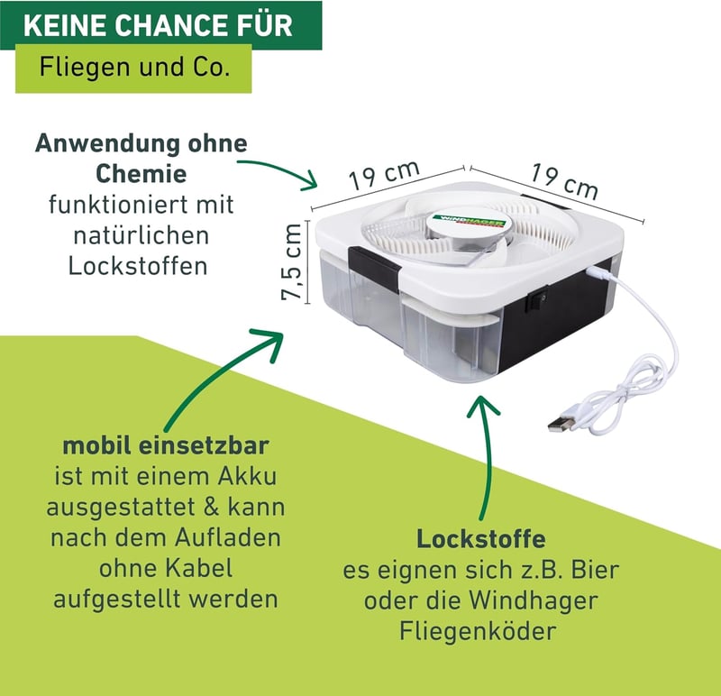 Windhager Electric Fly Catcher Plus - Automatikus Légyfogó és Szúnyogvédelem USB-vel
