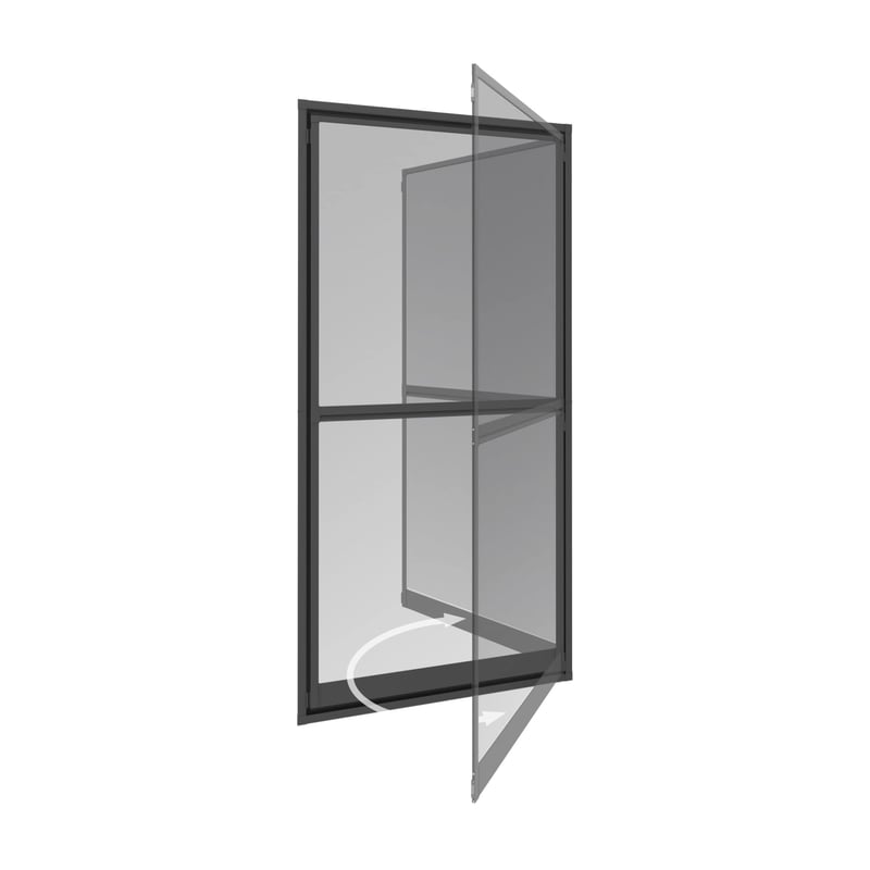 Dverová sieť proti hmyzu Windhager Expert 03241 s hliníkovým rámom, 100x210 cm, antracitová, montáž bez vŕtania, na terasu a balkón