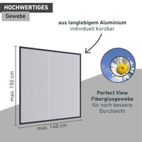 Sieťka na okno Windhager Expert – Hliníkový napínací rám, 140x150 cm, antracitová 3