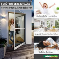 Dverová sieť proti hmyzu Windhager Expert – napínací rám, hliníkový rám, 120x240 cm, biela 2
