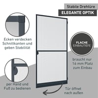 Dverová sieť proti hmyzu Windhager Expert – napínací rám, hliníkový rám, 120x240 cm, biela 3
