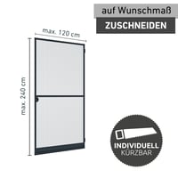 Dverová sieť proti hmyzu Windhager Expert – napínací rám, hliníkový rám, 120x240 cm, biela 4