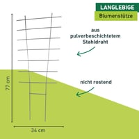Suport Metalic pentru Plante Windhager 77x34 cm, Susținere pentru Plante de Grădină, Structură Metalică 3