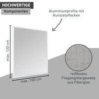 Windhager Flexi FIT sieťka proti hmyzu na okno 100x120 cm biela, teleskopický rám bez použitia náradia 03629 3