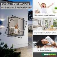 Windhager Flexi Fit sieťka proti hmyzu na okno s flexibilným rámom 130x150 cm antracitová, teleskopická sieťka pre domácich majstrov bez vŕtania 2