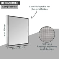 Windhager Flexi Fit sieťka proti hmyzu na okno s flexibilným rámom 130x150 cm antracitová, teleskopická sieťka pre domácich majstrov bez vŕtania 3