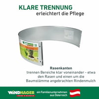 Súprava drevených obrubníkov Windhager, variabilná, záhonová obruba, okraj na kosenie, 3 nastaviteľné veľkosti: Ø 35/53/70 cm, 07459, pozinkované 5