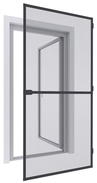 Dverová sieť proti hmyzu Windhager Rhino, hliníkový rám – antracitová – 100x210 cm 4