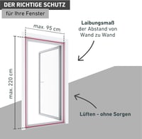 Windhager Rovarháló Függöny Plus 95x220 cm Antracit Rövidíthető Üvegszál Lamellás - 95 x 220 cm 4
