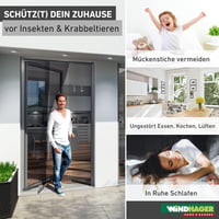 Windhager Rovarháló Függöny Plus 95x220 cm Antracit Rövidíthető Üvegszál Lamellás - 95 x 220 cm 2