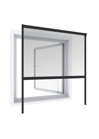 Windhager rolo komarnik za prozor Plus, s aluminijskim okvirom, mogućnost rezanja po mjeri, mrežica protiv insekata, 100 x 160 cm, antracit 1
