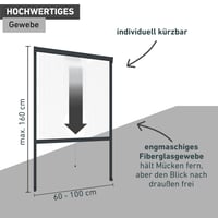 Windhager rolo komarnik za prozor Plus, s aluminijskim okvirom, mogućnost rezanja po mjeri, mrežica protiv insekata, 100 x 160 cm, antracit 3