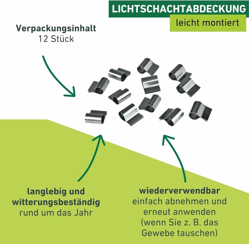 Windhager rozsdamentes rögzítőklammerek pincefenestrahöz 12db - 1x1.5x1.7 cm