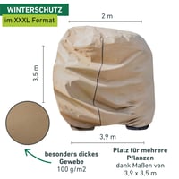 Windhager Superprotect XXXL zimska zaštitna navlaka od flisa za biljke, zaštita od mraza i hladnoće, 3,9 x 3,5 m, bež 3