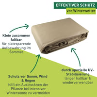 Windhager Superprotect XXXL zimska zaštitna navlaka od flisa za biljke, zaštita od mraza i hladnoće, 3,9 x 3,5 m, bež 4