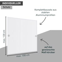 Hliníkový rám na sieťku proti hmyzu na okno Windhager, biely, sklolaminátová sieťka, montáž bez vŕtania, nastaviteľný rám, sieťka proti hmyzu, 100 x 120 cm 4