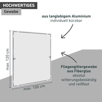 Plasă de țânțari pentru fereastră cu ramă Windhager Plus, 100x120 cm, alb, aluminiu, ajustabilă individual, montaj fără găurire 3