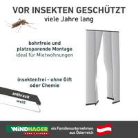 Windhager mreža za komarce u obliku zavjese za vrata 100x220 cm bijela, mreža protiv insekata za balkon i terasu bez bušenja, mogućnost individualnog skraćivanja, 04316 7