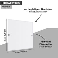 Windhager Szúnyogháló Feszítőkeret Ablakra PLUS, Alumínium Keret, Önszerelős Készlet, 100 x 120 cm, Fehér 3