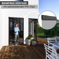 Perdea cu lamele telescopice anti-insecte pentru ușă Windhager, 120 cm, antracit, cu lamele telescopice din plastic 6