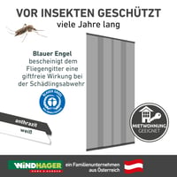 Perdea cu lamele telescopice anti-insecte pentru ușă Windhager, 120 cm, antracit, cu lamele telescopice din plastic 7
