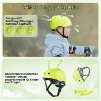 Detská cyklistická prilba WINGBABE pre chlapcov a dievčatá, veľkosť XS 43-51 cm, zelená, prilba na bicykel, kolobežku a skateboard pre malé deti 3