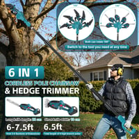 WingFly 4-in-1 Akkus Sövényvágó Teleszkópos és Mini Láncfűrész Makita 18V-hoz, 8 hüvelykes, 130mm és 220mm vágáshossz, max. 4,5 m hatótáv 2
