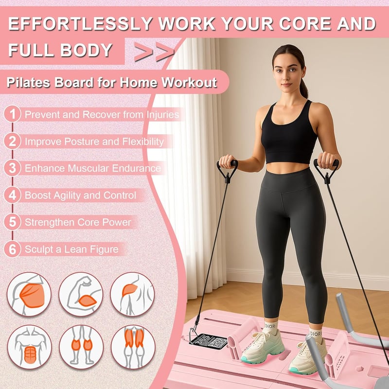 WingFly 4az1-ben Pilates Reformer Összecsukható Fitness Tábla Időzítővel