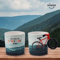 Winkee Kerékpáros Kávéscsésze Bicikli Fogantyúval - Stílusos Teáscsésze - Adventure 3