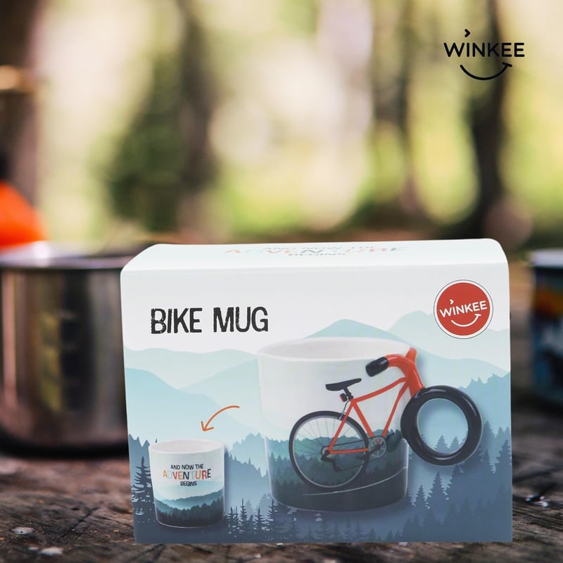 Winkee Kerékpáros Kávéscsésze Bicikli Fogantyúval - Stílusos Teáscsésze - Adventure