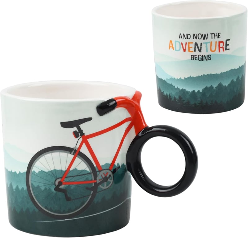 Winkee Kerékpáros Kávéscsésze Bicikli Fogantyúval - Stílusos Teáscsésze - Adventure