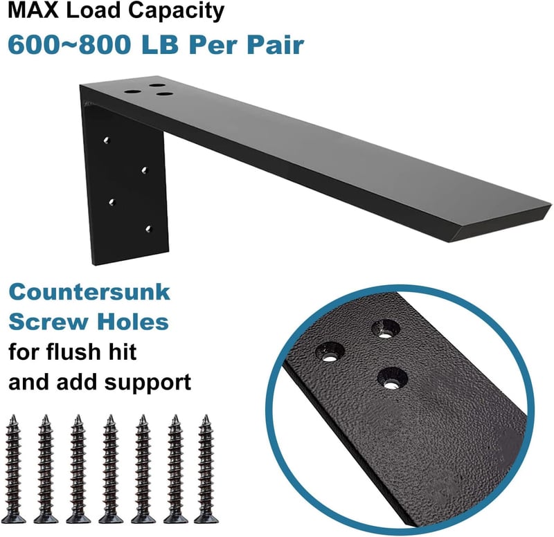 WINKER Pultkonzol 2 db Nehéz Kivitel Rejtett Tartó L Konzol 10"x6"x2,5"