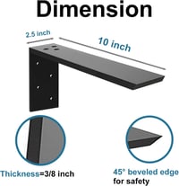 WINKER Pultkonzol 2 db Nehéz Kivitel Rejtett Tartó L Konzol 10"x6"x2,5" 2