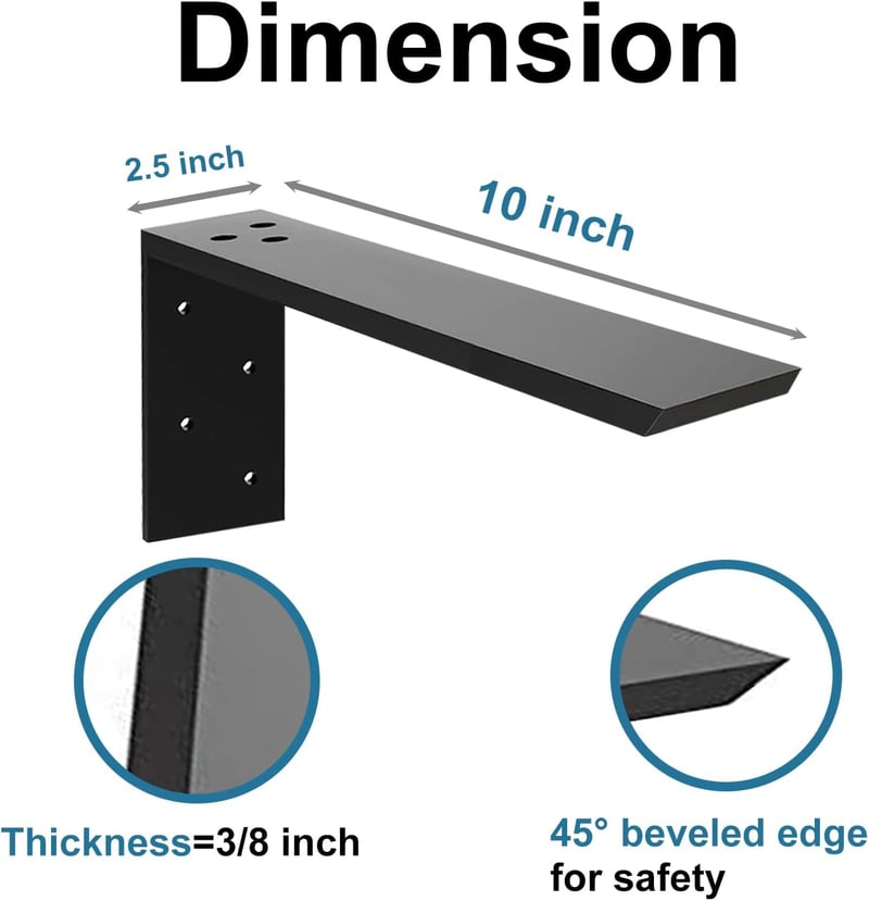 WINKER Pultkonzol 2 db Nehéz Kivitel Rejtett Tartó L Konzol 10"x6"x2,5"