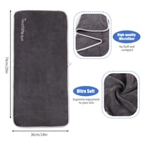 WINKIO Fitness uterák 3 ks, 35x73 cm, rýchloschnúci športový uterák z mikrovlákna na cvičenie a jogu, sivý 3