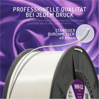 Winkle PLA Silk Filament 1,75 mm Hófehér 3D Nyomtatóhoz, 300 g Tekercs 3