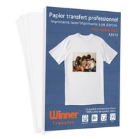 WinnerTransfer A3 nažehľovací prenosový papier na biele a svetlé textílie, 10 listov pre atramentové a laserové tlačiarne 1
