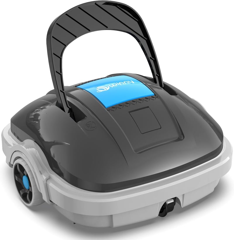 WINNY POOL CLEANER Medenceporszívó robot akkumulátoros vezeték nélküli, sötét szürke, lapos fenekű felálló medencékig 80 m2, 100 perc