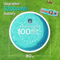 WINNY POOL CLEANER Medenceporszívó robot akkumulátoros vezeték nélküli, sötét szürke, lapos fenekű felálló medencékig 80 m2, 100 perc 8