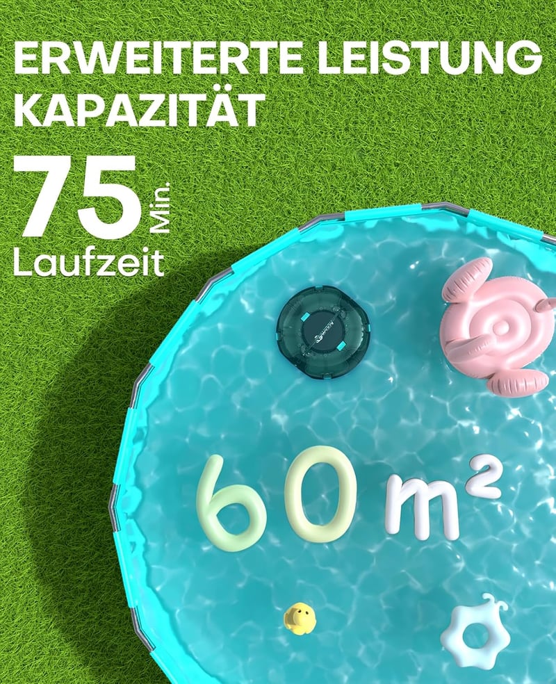 WINNY POOL CLEANER Winny 200 Medence Robot, Vezeték Nélküli Porszívó 75 Perc Üzemidő
