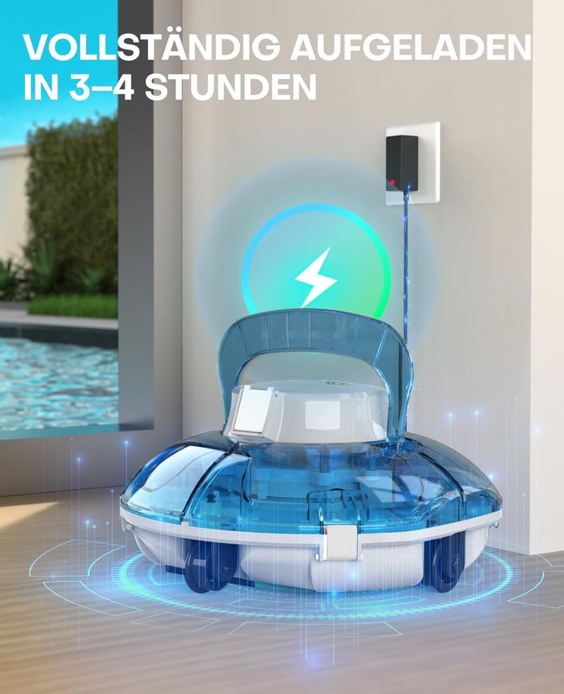 WINNY POOL CLEANER Winny 200 Medence Robot, Vezeték Nélküli Porszívó 75 Perc Üzemidő