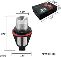 WinPower 2db 5W Angel Eyes Marker LED Izzó 6000K Fehér BMW E39 E60 E87 E83 E53 Kompatibilis Vízálló 4