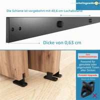 WINSOON 150 cm Tolóajtó Szett Dupla Ajtóhoz Fekete Sín Nélkül Ajtó 7