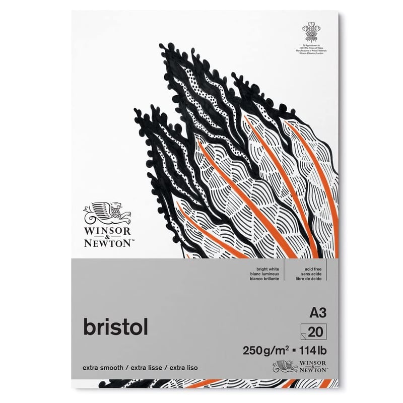 Winsor & Newton Bristol 6661546 Výkresový papier – A3, 250 g/m², 20 listov