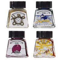 Winsor & Newton Čínsky tuš 14 ml - Zlatý, pre plniace perá a kaligrafické perá, trvácna a stálofarebná farba 7