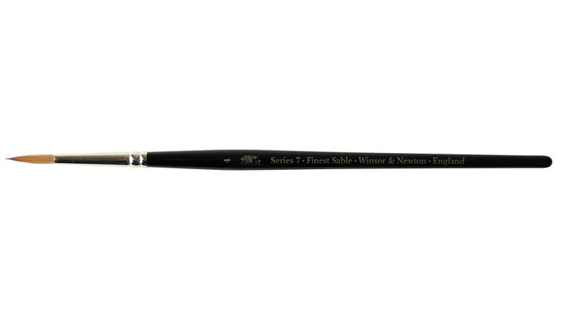Pensulă de acuarelă rotundă Winsor & Newton Seria 7 Kolinsky Nr. 4 - 3 mm, lucrată manual, calitate premium