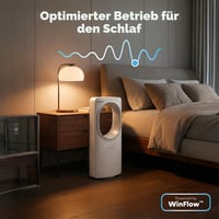 Wintem Freezy tihi toranjski ventilator bez lopatica s daljinskim upravljačem, 3 brzine, 3 načina rada, timer od 15 sati, oscilacija, LED zaslon, bijeli 2