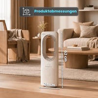 Wintem Freezy tihi toranjski ventilator bez lopatica s daljinskim upravljačem, 3 brzine, 3 načina rada, timer od 15 sati, oscilacija, LED zaslon, bijeli 8