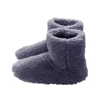 Elektromos fűthető téli papucs USB töltéssel síeléshez, puha plüss bélés, 1 pár, szürke 4