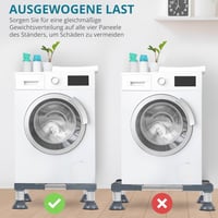 Winter Shore Állítható Mosógép és Hűtőszekrény Alap Univerzális Pedesztál Csúszásmentes Acél Lábakkal 5